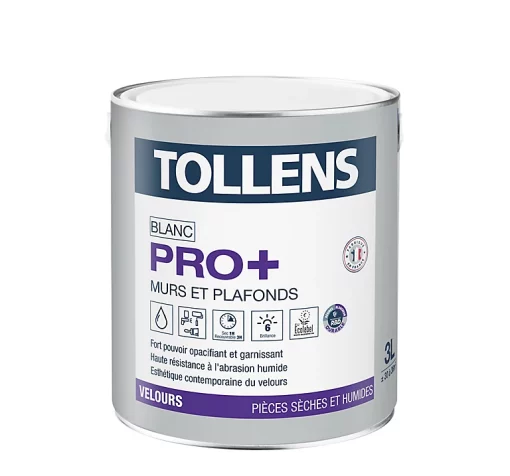 Castorama Peinture Murs Et Plafonds Tollens Pro+ Velours 3L -Peinture extérieure Soldes Magasin peinture murs et plafonds tollens pro velours 3l3463975247882 02c