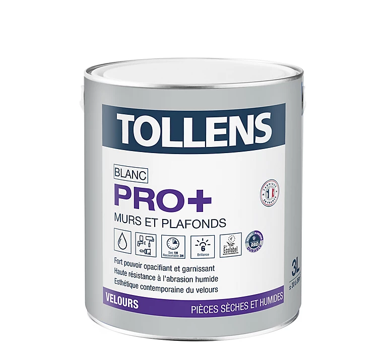 Castorama Peinture Murs Et Plafonds Tollens Pro+ Velours 3L 1 Castorama Peinture Murs Et Plafonds Tollens Pro+ Velours 3L